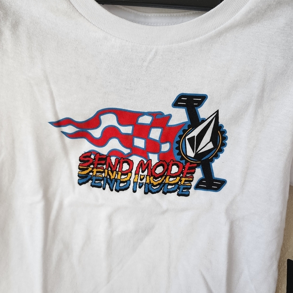 LITTLE BOYS CRANK IT UP SHORT SLEEVE TEE - WHITE VOLCOM SEND MODE - Picture 9 of 10